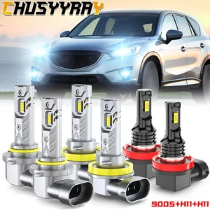 For Mazda CX-5 Sport Utility 4-Door 2.5L 2013-2016 LED Headlight Fog Light Bulbs - Picture 1 of 15