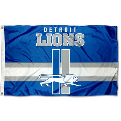 Bandera retro vintage con logotipo de Detroit Lions retro de 3x5 pies Foto 1 de 4