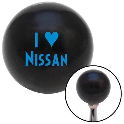 Blue I <3 for NISSAN Black Shift Knob w/ M16x1.5 Insert Shifter Auto Manual - Image 1 of 4