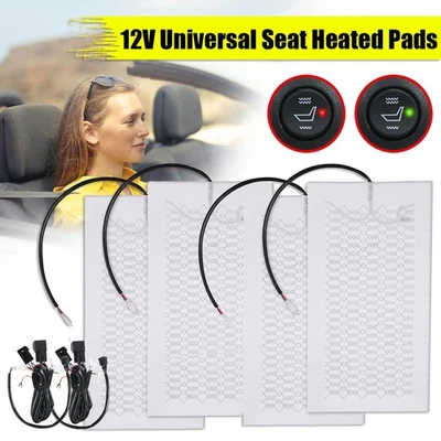Universal 12V Car Seat Heated Pad Carbon Fiber Vehicle Seat Heating Pad Kit Gift - Image 1 of 4