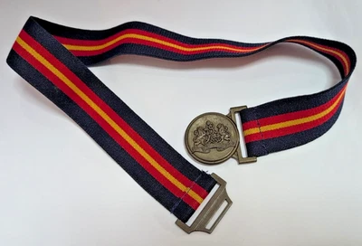 Cinturón elástico POLO Ralph Lauren firma pequeño a rayas azul marino rojo dorado 22" Foto 1 de 4