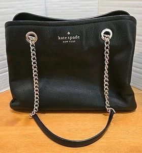 Bolso de mano Kate Spade New York Jordyn de cuero y cadena Sassy City Attitude nuevo sin etiquetas - Imagen 1 de 13