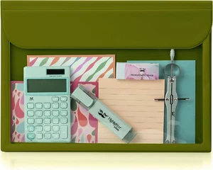 - File Folder, Olive Green, Plastic File Folders Letter Size, Document Folder, C - Picture 1 of 12