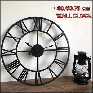 Extra Large Roman Numerals Skeleton Wall Clock Big Giant Open Face Round Home - Picture 1 of 17