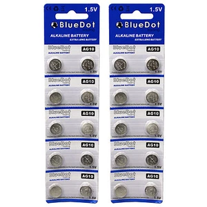 20 pcs - AG10 button cell alkaline batteries coin watch calculator battery size - Picture 1 of 1