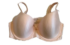NWT Victoria's Secret 38D lined Demi Bra Underwire Light Pink striped New - Bild 1 von 5