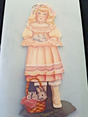DELANE LANGE 1991 BLONDE GINI SPRING EASTER BUNNY BASKET PAINTING PATTERN 67 - Image 1 of 4