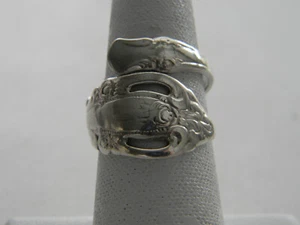 Vintage Sterling Silver Oneida Adjustable Spoon Wrap Ring Pre-Set to Size 7 - Picture 1 of 9