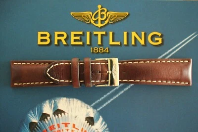 BREITLING 439X 24-20 ANTIQUE BROWN CALF TONGUE BUCKLE WATCH BAND WATCHBAND STRAP Foto 1 de 4