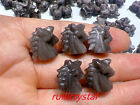 5Pcs Natural Silver Obsidian Hand Carved Mini Unicorn Crysty Reiki Healing