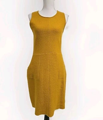 Anthropologie Sparrow Bressay Shift Sleeveless Dress 100% Wool Yellow Women’s S - Image 1 of 4