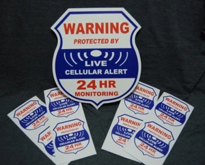 8 cellular 1 Yard sign LIVE Alarm SECURITY SURVEILLANCE DECAL STICKER WINDOW - Picture 1 of 3