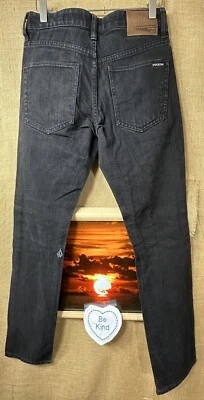 Volcom Jeans 2X4 Skinny men's black jeans 28W 30L straight pockets zipper China - Image 1 of 4