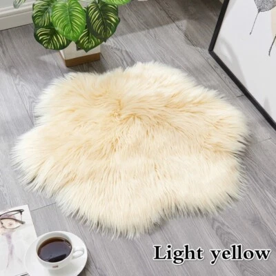 Tapete em forma de flor tapete tapete de lã sintética tapetes de área de pelúcia tapete de chão para sala de estar - Imagem 1 de 4