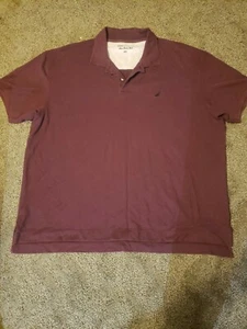 Nautica Polo Shirt Mens Size XXL 2XL Maroon Short Sleeve Embroidered Logo - Picture 1 of 4