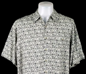 CAMPIA MODA Mens Grey LUXURY S/S HAWAIIAN SHIRT U/U/Soft Rayon - L - 48" - £58 - Picture 1 of 11