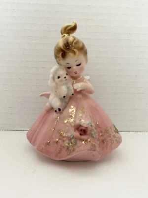 Josef Originals Hija de Granjero Serie Niña Sosteniendo Pétalos Astillados de Cordero Blanco Foto 1 de 4