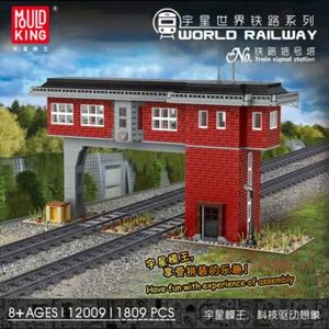 Building Blocks Train MOC Set Railway Signal Station Bricks Kids Toy Model 12009 - Picture 1 of 11