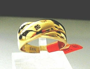 RING in 585/- 14 crt. Gelbgold mit 1 Diamant - Bild 1 von 4