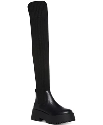 Botas Madden Girl Scoop negras de punto por encima de la rodilla talla 8,5 Foto 1 de 4