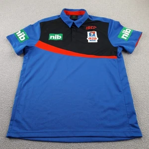 Newcastle Knights Rugby Polo Shirt Mens Large Blue ISC Adult Jersey Top Adult L - Picture 1 of 11