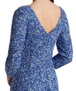 NWT Theia Three-Quarter Sleeve Sequin Sheath Gown size 8 - Picture 1 of 8