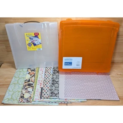 Scrapbook Paper Lot w/ 2 Storage Cases – Simply Tidy & Cropper Hopper - Image 1 of 4