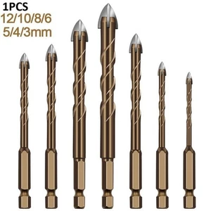 Hexagonal Shank Spiral Groove Cross Alloy Drill Bit Ceramic Four-blade Drill Bit - Picture 1 of 20