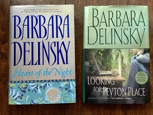 Lot of 2 BARBARA DELINSKY HEART OF THE NIGHT & LOOKING FOR PEYTON PLACE H/C - Picture 1 of 11