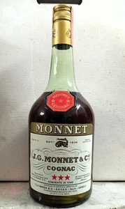 1 Bt. Cognac 3 Stelle J.G. Monnet & Co - 730ml 40%, rarità molto ricercata !!! - Imagen 1 de 4
