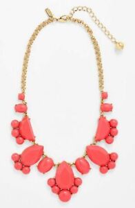 NEW Kate Spade Day Tripper Bib Statement Necklace Coral Red GIFT