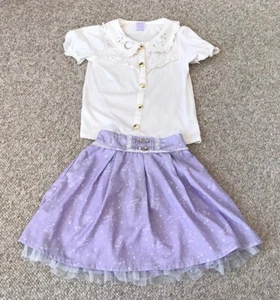 Japan Axes Femme Kids Star Constellation Girls White Shirt Purple Skirt Set 8 - Picture 1 of 10