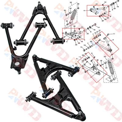4pcs Front Lower & Upper A-Arms For 1989-2003 91 Yamaha Warrior 350 YFM350X - Image 1 of 4