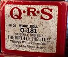 QRS Word THE BIRTH OF THE BLUES "George White Scandals" Q-181 Player Piano Roll