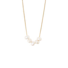 Chan Luu White Floating Multi Freshwater Pearl Pendant Necklace in Gold