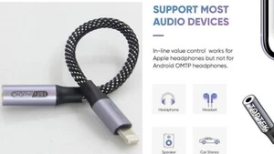 Headphone Adapter for iPhone to 3.5mm Aux Jack cable Connector All IOS Devices@ - Picture 1 of 10