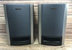 Pair Of AIWA SX-M33 Bi-Powered Bookshelf Stereo Speakers Wood 8 Ohms Tested - Picture 1 of 8