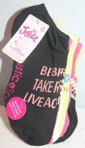 New Justice "Be Brave" 6 Pairs Cushion No-Show Socks ~ Size L Shoe 4-10 - Picture 1 of 4