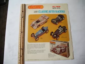 LESNEY MATCHBOX CLASSIC AUTO RACERS 1/32 PLASTIC KITS COLOR ADVERTISING PAGE - Picture 1 of 3
