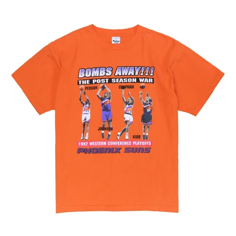 Vintage Phoenix Suns Bombs Away Playoffs T-Shirt Size XL 90s Jason Kidd NBA Cover