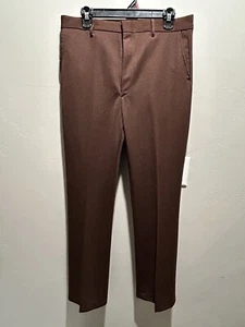 1970’s NOS Deadstock Campus Men’s Brown Polyester Slacks Sz (34W 32L) - Picture 1 of 7
