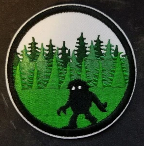 Cryptid in Forest Iron-On Patch - Sasquatch? Bigfoot? Devil?           LX78 - Picture 1 of 2