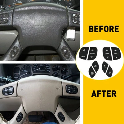 Pegatina de botón de volante para 03-06 Avalanche/Suburban/Tahoe Chevy GMC Yukon Foto 1 de 4