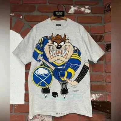 Vintage 1995 Looney Tunes TAZ NHL Buffalo Sabres T-Shirt AN46230 - Image 1 of 2