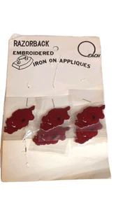 vintage arkansas razorback iron on patch appliques lot of 5 patches 1970's - Picture 1 of 3
