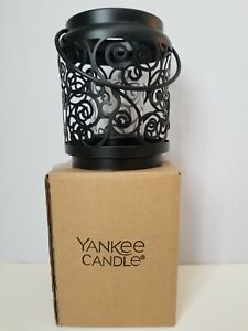 Yankee Candle Black Metal Scroll Votive Holder Lantern - 2 Piece Set - New