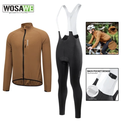 WOSAWE Women's Sweatshirt Sets Outdoor Riding Windbreaker & Slim Fit Bib Pants - Image 1 of 4