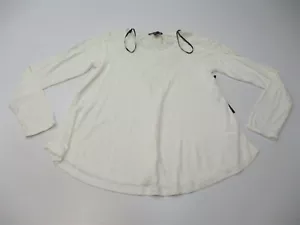 Nuevo Top FOREVER 21 Para Mujer Talla M Inserto de Encaje Blanco Acanalado Manga Larga - Imagen 1 de 9