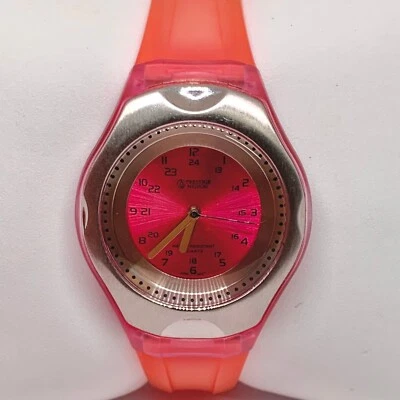 Женские Медицинские Престижные Часы 35 мм Кибер Гель Розовый Силиконовый Ремешок Серебряный Ободок работает - Изображение 1 из 4