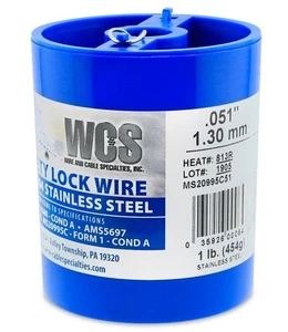 .051" WCS Stainless Safety Lock Wire MS20995C51 One Pound Roll 143 Feet - Picture 1 of 5